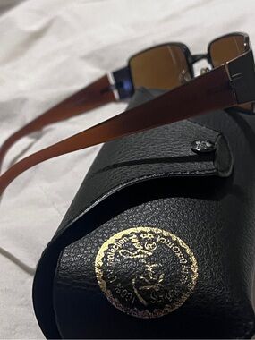 Ray-Ban Black Sunglasses Case with Gold Logo